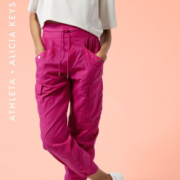 Athleta x Alicia Keys Pants - Athleta x Alicia Keys NWT Keys High Waist Utility Pant Raspberry Fuchsia 2